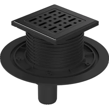 Podlahová vpusť spodní černá D40, nerez mřížka FACE černá