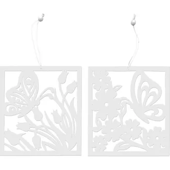 Dřevěný závěs, obrázek v rámečku, mix, bílá, 150x150mm