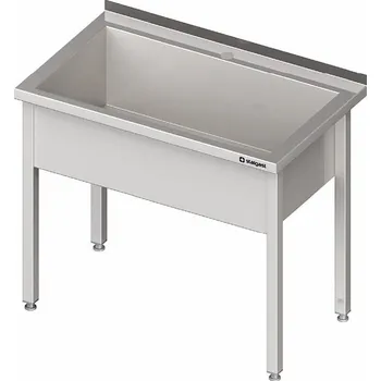 Nerezový dřez Stůl s jednokomorovou mycí vanou 900x600x850 mm | STALGAST, 981336090