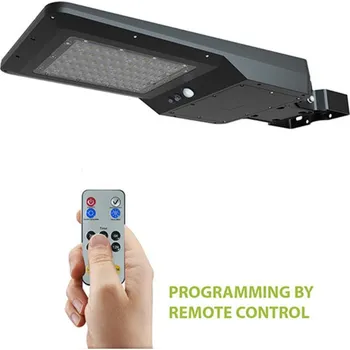 Venkovní osvětlení VELAMP Lampa pouliční solární LED se senzorem 4800lm IP65