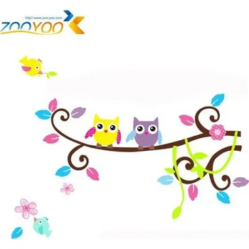 Samolepící dekorace Tapeta na zeď | fotorámečky na zeď - sovičky - 1016