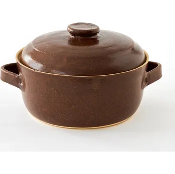 Hrnec hrnec (kastrol) / pekáč kulatý s poklicí 2L - kameninový hrnec na pečení (ruční výroba)