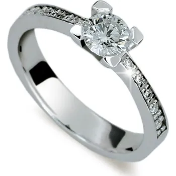 Módní doplněk Zásnubní prsten bílé zlato 585/1000 zirkon ZP1961 velikost 57