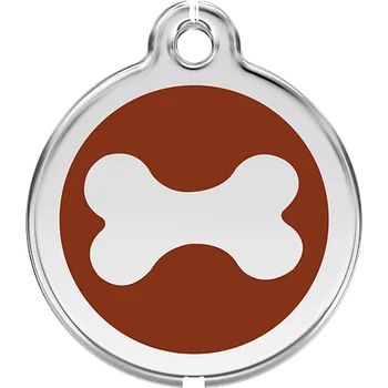 psí známka Red Dingo známka – Bone Brown – Kost hnědá velikost známky L - 37 mm