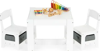 Dětský pokoj EcoToys FH-KF200010-W dřevěný stůl a židle bílý
