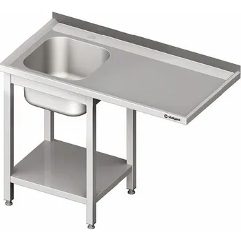 Dětský stůl Stůl s jednokomorovým dřezem z levé strany a místem na ledničku nebo myčku 1300x700x900 mm | STALGAST, 980967130