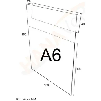 Držák na polici PVC držák závěsný A6V PVC držák závěsný A6V - 1 ks