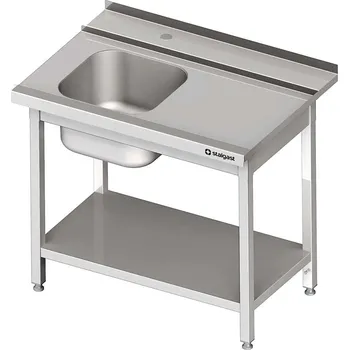 Zahradní stůl Stůl nákladací pravý s policí k průchozí myčce Silanos 900x740x880 mm | STALGAST, 982407090