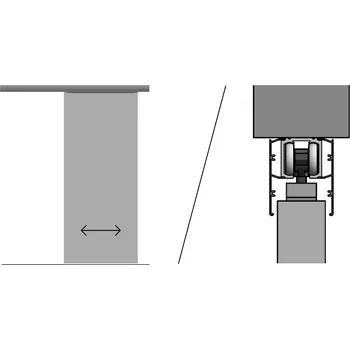 Nábytkové kování JAP POSUV TRENDY DO STROPU VARIANTA 25 PRO DŘEVĚNÉ DVEŘE šířka průchodu/ délka kolejnice: 75/ 165 cm
