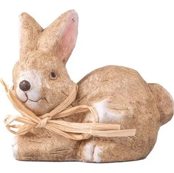 Velikonoční dekorace Zajíc keramika 95X90mm, hnědá