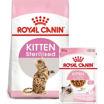 Krmivo pro kočku ROYAL CANIN KITTEN Sterilised 3,5 kg + Kitten v omáčce 12× 85 g