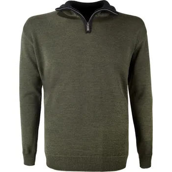 Pánský svetr KAMA L4105 Merino svetr, tmavě zelená Velikost: XXL