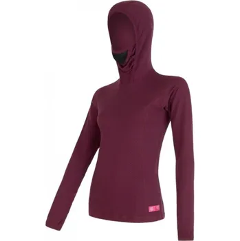 Dámské tričko Dámské triko Sensor Merino DF dlouhý rukáv s kapucí lilla - M