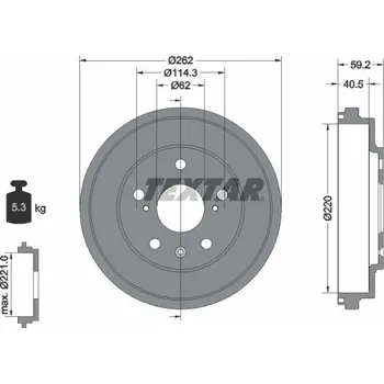 Brzdový buben TEXTAR Brzdový buben 94047600