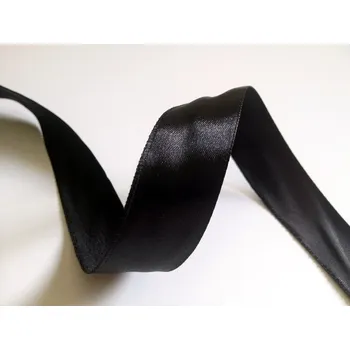 Stuha Černé saténové stuhy - 22 m / 2,5 cm