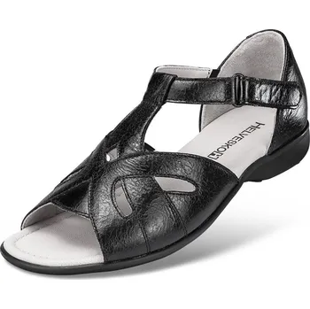 Dámská zdravotní obuv Dámská sandály s uzavřenou patou a páskem na suchý zip, hladká useň, černá: 39