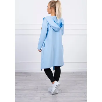 Dlouhý kabát s kapucí modrý UNI