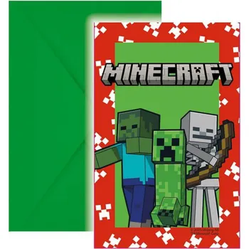 Pozvánka PROCOS Party pozvánky Minecraft Creeper 6 ks