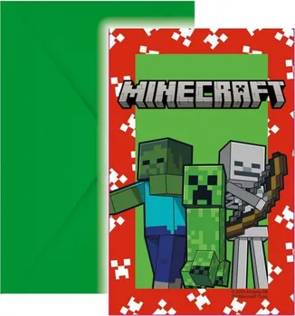 Pozvánka PROCOS Party pozvánky Minecraft Creeper 6 ks