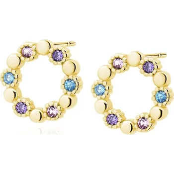 Náušnice Lafira pozlacené stříbrné náušnice Kroužky Colors Z1352GC (puzety)