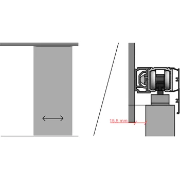 Nábytek JAP POSUV TRENDY NA ZEĎ VARIANTA 24 PRO DŘEVĚNÉ DVEŘE šířka průchodu/ délka kolejnice: 75/ 165 cm