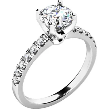 Prsten Dámský prsten přírodní diamant 1.090 ct G/SI bílé zlato 10961-B-DIA velikost 53