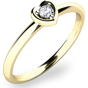 Šperk Dámský prsten žluté zlato 585/1000 přírodní diamant 0.045 ct G/SI 10849D-ZL velikost 63