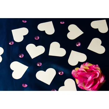 Konfeta Svatební konfety na stůl - srdce - sněhové