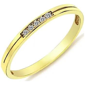 Prsten Lillian Vassago Zlatý minimalistický prsten zdobený zirkony LLV98-GR066Y Velikost prstenu: 51