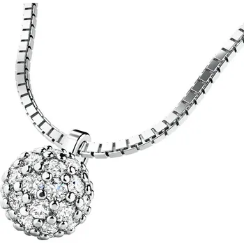 Náhrdelník Dámský náhrdelník žluté zlato 585/1000 přírodní diamant 0.286 ct G/SI s kuličkou posetou 10971-NH01-B délka 42 cm