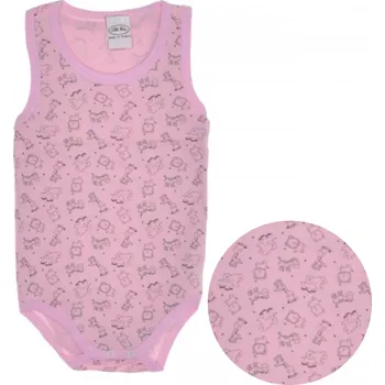 Dětské body bez rukávů růžové Zoo 68