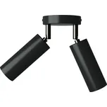 creative cables Bodové svítidlo kruhové, 2 zdroje se stínidly Tub-E14 a baldachýnem Barva: Černá