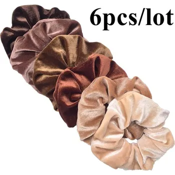 Dámské sametové gumičky do vlasů (balení po 6 ks) Barva: PJ051-S-6PCS
