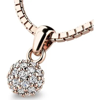 Přívěsek Dámský přívěsek růžové zlato 585/1000 přírodní diamant 0.286 ct G/SI kulička posetá 10971-CV-DIA bez řetízku