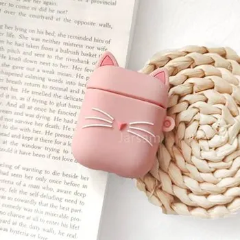 Příslušenství pro sluchátka Roztomilý kreslený kryt pro AirPody - Růžovousovou kočku