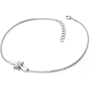 Náramek Dámský náramek žluté zlato 585/1000 přírodní diamant 0.030 ct G/SI s brilianty 10851-NR01-B délka 17 cm