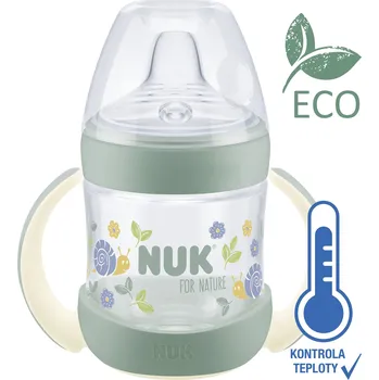 Kojenecká láhev NUK for Nature lahvička na učení s kontrolou teploty 150ml - zelená