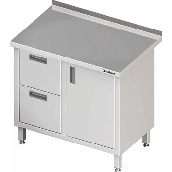 Dětský stůl Přístěnný stůl, blok se dvěmi zásuvkami po levé straně a skříňkou s křídlovými dveřmi 900x600x850 mm | STALGAST, 980306090