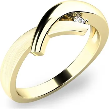 Prsten Dámský prsten přírodní diamant 0.026 ct G/SI žluté zlato 10853-DIA velikost 57