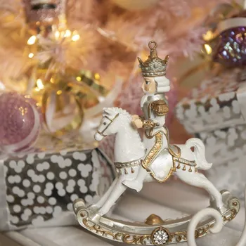 Vánoční dekorace Dekorace louskáček na houpacím koni - 13*5*15 cm