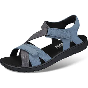 Dámská zdravotní obuv Pohodlné dámské kožené sandály s pásky na suchý zip, lehké, vzdušné, letní, měkké, prodyšné, letní obuv, dámská obuv, modrá: 36