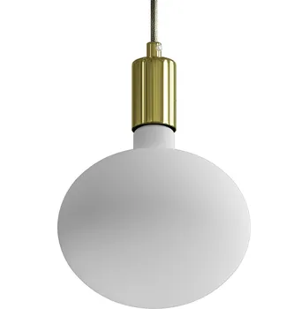 creative cables Závěsná lampa s textilním kabelem a kontrastními kovovými detaily Barva: Mosaz