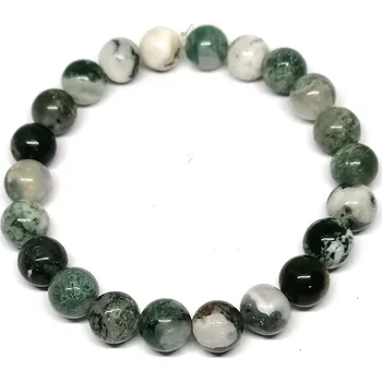 Náramek Achát mechový náramek 8 mm světlejší