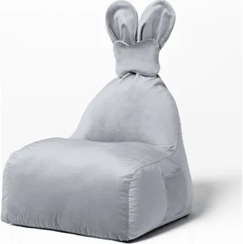 Sedací pytel Sedací vak The Brooklyn Kids FUNNY BUNNY VELVET BR-9687 světle šedá