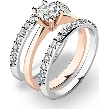 Oblečení a móda Zásnubní prsten zlato mix 585/1000 zirkon set zásnubních z kombinovaného 10720-SET02-RB velikost 65