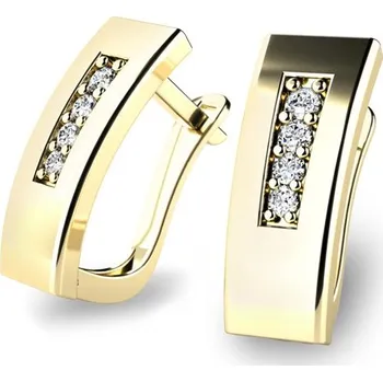 Náušnice Dámské náušnice žluté zlato 585/1000 přírodní diamant 0.106 ct G/SI 10860-ZL
