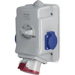 Kombinovaná zásuvka 4P/16A 2x230V SCAME Optima 513.1656-2FNS 4P s vypínačem