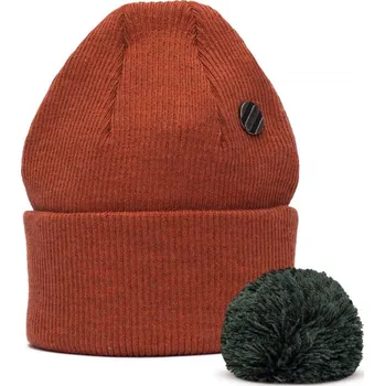 Čepice Zimní čepice s bambulí Wau tmavě oranžová