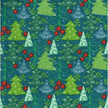 Papírový ubrousek UBR-F75, Ubrousek, 16x16 cm, VÁNOČNÍ STROMEČKY, 1 kus