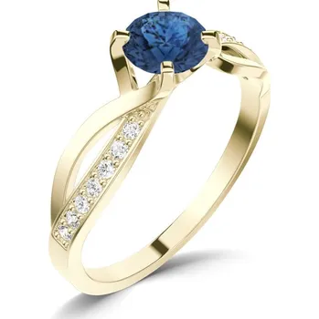 Oblečení a móda Dámský prsten přírodní diamant 0.50 ct G/SI safír a brilianty 140002-ZL-SAF velikost 56